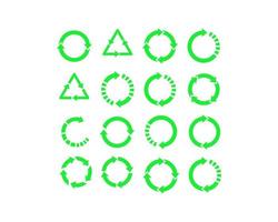 große reihe von recycling-symbolen. Recycling-Symbol. Vektor-Illustration. isoliert auf weißem Hintergrund. vektor