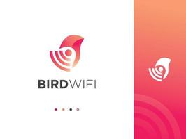 Flying Bird Wireless-Logo-Design-Vorlage für Unternehmen und Unternehmen vektor