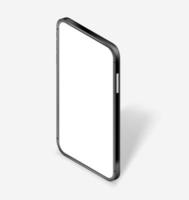 modern metallöverdrag smartphone med tom skärm isometrisk detaljerad och lager vektor 3d mockup