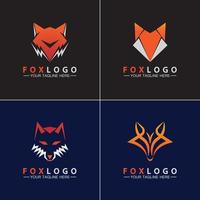 ställa in fox logotyp vektor illustration formgivningsmall