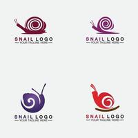 set schnecke logo vorlage vektor symbol illustration design