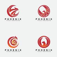 Phönix-Logo-Vektor-Illustration-Design-Vorlage vektor