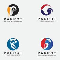 Set Papagei-Logo-Design-Vektor-Vorlage vektor