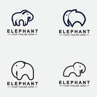 ställa in elefant logotyp vektor illustratör formgivningsmall