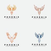 Designvorlage für Phönix-Logo-Vektorgrafiken festlegen vektor