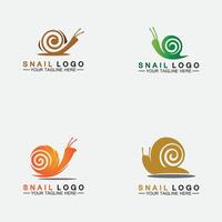 set schnecke logo vorlage vektor symbol illustration design