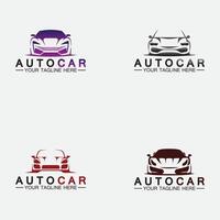 Set Auto-Logo-Design mit Konzept Sportwagen-Fahrzeug-Symbol Silhouette. Vektor-Illustration-Design-Vorlage. vektor