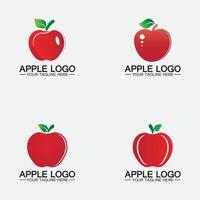 Apple-Logo setzen. Obst gesundes Essen design.Apple-Logo-Design-Inspirationsvektorvorlage vektor