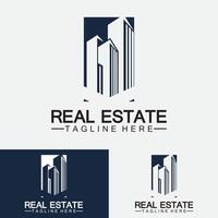 Logo-Vorlage für Immobilienunternehmen, Gebäude, Immobilienentwicklung und Baulogovektor vektor