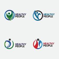 Set Gesundheit Menschen Logo Vektor Illustration Designvorlage