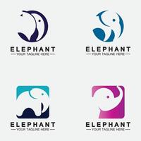Legen Sie die Designvorlage für den Elefant-Logo-Vektor-Illustrator fest vektor