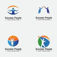 ange framgång människor logotyp vektor formgivningsmall