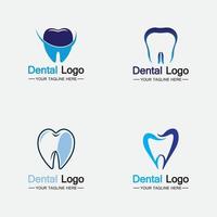 ställa in dental logotyp design vektor template.creative tandläkare logotyp. tandvårdsklinik vektor logotyp.