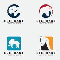 Legen Sie die Designvorlage für den Elefant-Logo-Vektor-Illustrator fest vektor