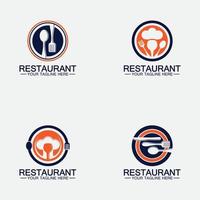 Restaurant-Logo mit Löffel- und Gabel-Symbol, Menü-Design-Essen-Getränk-Konzept für Café-Restaurant vektor
