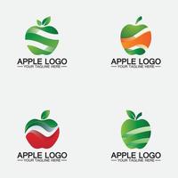 ställa in äpple logotyp. frukt hälsosam mat design.apple logotyp design inspiration vektor mall