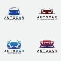 Set Auto-Logo-Design mit Konzept Sportwagen-Fahrzeug-Symbol Silhouette. Vektor-Illustration-Design-Vorlage.
