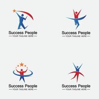 ange framgång människor logotyp vektor formgivningsmall