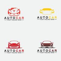 Ställ in auto bil logotyp design med konceptet sportbil fordon ikonen silhouette.vector illustration formgivningsmall. vektor