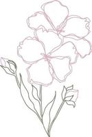 vektor mönster blommor med blad. botanisk illustration för tapeter, textil, tyg, kläder, papper, vykort