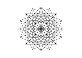 Schwarzer Lotus Blumenmandala, Samen des Lebenssymbols heilige Geometrie. Logo-Symbol geometrisches mystisches Mandala der esoterischen Blume der Alchemie. Vektor göttliches meditatives Amulett isoliert auf weißem Hintergrund