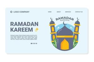 ramadan kareem webvorlage und zielseite vektor