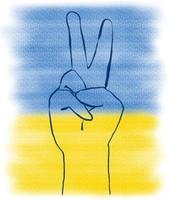 ukraine republik vektor symbol symbol. friedens- und kriegskonzeptillustration. offizielle nationalität ukrainisches volk oder flaggenetikett. Gelbe und blaue Farbe für die Flagge der Ukraine.