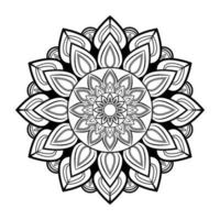Mandala-Rahmen-Hintergrund-Kreis-Design mit schwarz-weißer Farbe vektor