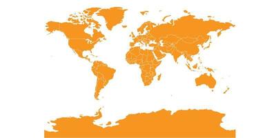 Weltkarte auf weißem Hintergrund. Weltkartenvorlage mit Kontinenten, Nord- und Südamerika, Europa und Asien, Afrika und Australien vektor