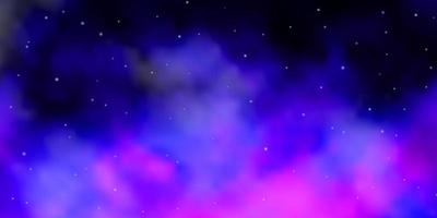 hellviolettes, rosa Vektorlayout mit hellen Sternen. vektor