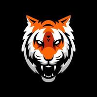tiger-maskottchen-logo-design mit modernem illustrationskonzeptstil für abzeichen-, emblem- und t-shirt-druck vektor