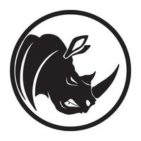 rhino head icon logotyp i en cirkel för företag, community och mer vektor