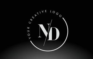 weißes und serifenförmiges Logo-Design mit kreativem Schnitt. vektor
