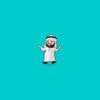 söt arabisk karaktär maskot illustration vektor
