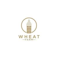 Weizenfarm-Logo-Vorlage auf weißem Hintergrund vektor