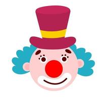 tecknad doodle känslomässiga clown huvud med hatt vektor