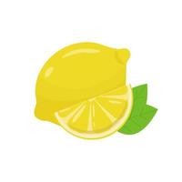 Zitronen, vier Ansichten. frische natürliche zitronen, ganz, halb, scheibe, keil