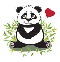 süßer kleiner Panda im Bambusdickicht vektor