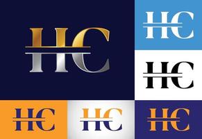 första bokstaven hc logotyp design vektor. grafisk alfabetsymbol för företagets företagsidentitet vektor