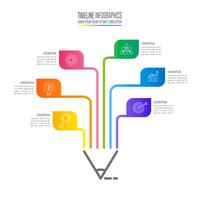 Bildung Infografiken Vorlage 6-Schritt-Option. Infographic Designvektor der Zeitachse. vektor