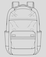 Skizze eines Rucksacks. Rucksack isoliert auf weißem Hintergrund. Vektorillustration eines Skizzenstils.