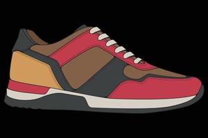 vektor sneakers skor för träning, löparsko vektorillustration. sportskor färg full.