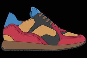 Vektor Turnschuhe Schuhe für das Training, Laufschuh-Vektor-Illustration. Sportschuhe Farbe voll.