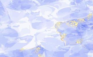 handgemalter aquarellhimmel und wolken, abstrakter aquarellhintergrund mit goldener textur. .blaue flüssige Malerei .frühlingshochzeitseinladung. vektor