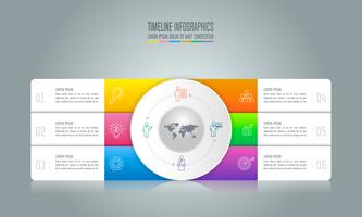 Infographik Design Geschäftskonzept mit 6 Optionen. vektor