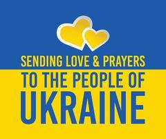 Senden von Liebe und Gebeten an die Menschen in der Ukraine vektor