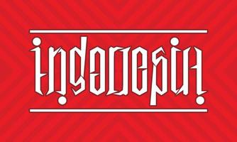 Indonesien med ambigramstil vektor