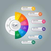 Infographic Geschäftskonzept der Zeitachse mit 6 Wahlen. vektor