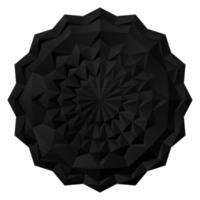 schwarze 3d-geometrische Blumen Mandala Origami-Stil vektor