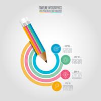 Tidslinje infografisk affärsidé med 4 alternativ. vektor